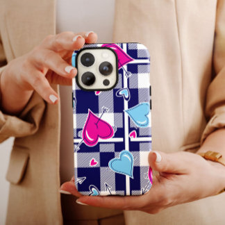 格子柄バレンタインピンクハート | iPhone 1,4,000ケース Case-Mate iPhone 14ケース