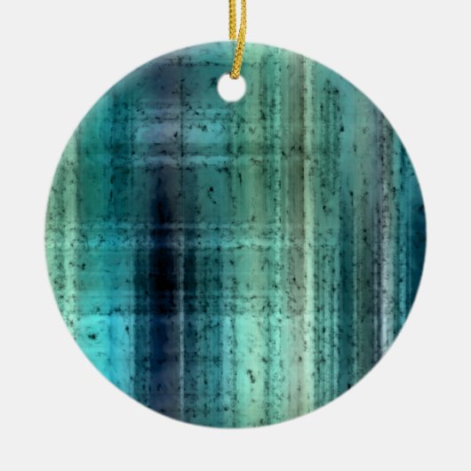 格子模様のクリスマス装飾品 セラミックオーナメント (正面)