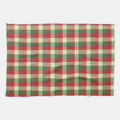 格子模様のクリスマス キッチンタオル (横)