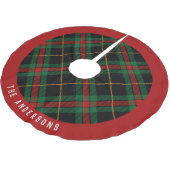 格子模様のクリスマス ブラッシュドポリエステルツリースカート (アングル)