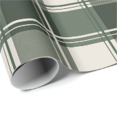 格子模様のクリスマス – 緑 ラッピングペーパー (ロールコーナー)