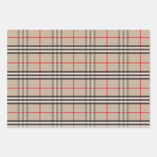 格子模様の帽子屋 ラッピングペーパーシート (正面3)