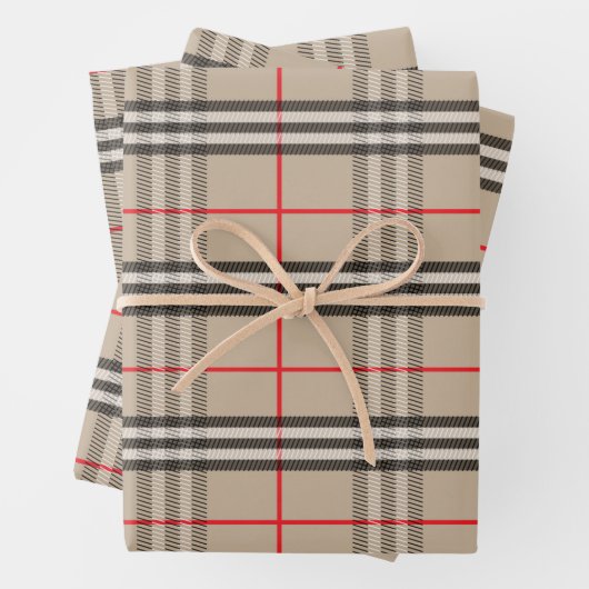 格子模様の帽子屋 ラッピングペーパーシート (インサイチュ)