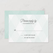 格子模様の結婚式RSVPカード 出欠カード (正面/裏面)