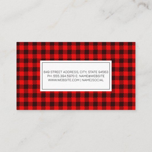 格子模様の背景 名刺 (裏面)