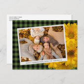 格子模様カスタムの感謝挨拶 ポストカード (正面/裏面)