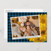 格子模様カスタムの感謝挨拶 ポストカード (正面/裏面)