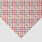 格子模様クリスマスジンジャーブレッド緑 薄葉紙 (詳細)