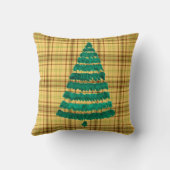 格子模様クリスマスツリー クッション (裏面)