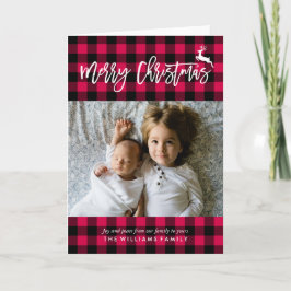 格子模様クリスマスフォト シーズンカード