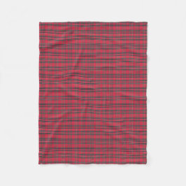 格子模様メリークリスマス フリースブランケット