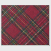 格子模様メリークリスマス ラッピングペーパー (フラット)