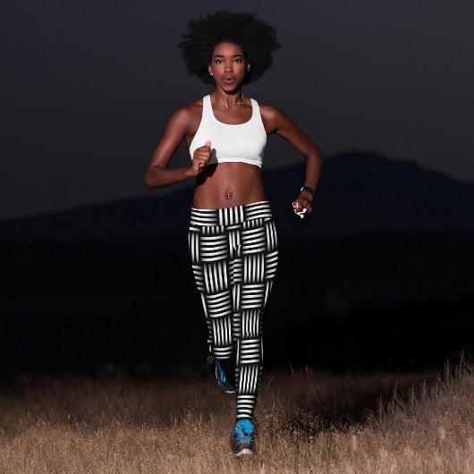 格子模様 カプリレギンス