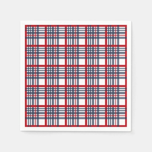 格子模様 スタンダードカクテルナプキン (正面)