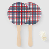 格子模様 ハンドファン (正面&裏面)