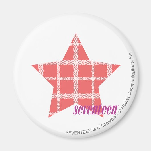 格子模様（ピンク） 3 マグネット (正面)