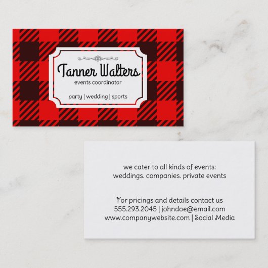 格子模様 名刺 (正面/裏面)