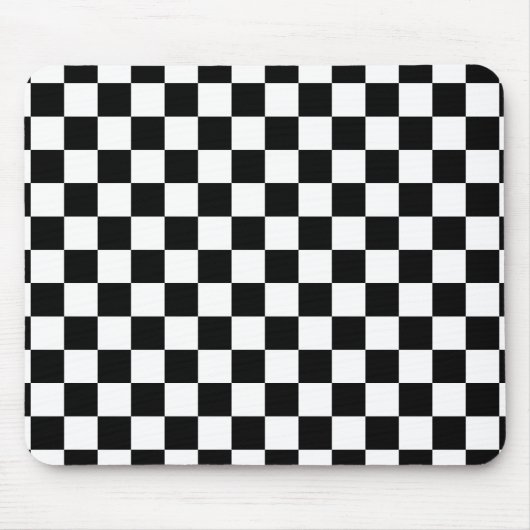 格子模様(白黒) マウスパッド (正面)