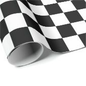 格子模様（白黒） ラッピングペーパー (ロールコーナー)