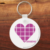 格子模様(紫) 2 キーホルダー (正面)