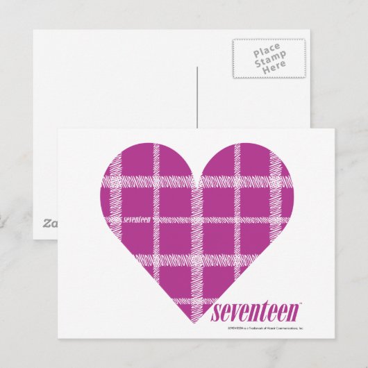 格子模様（紫） 2 ポストカード (正面/裏面)