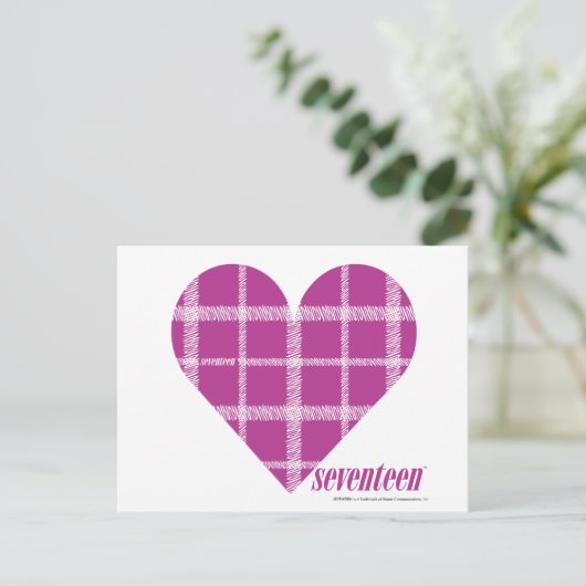 格子模様（紫） 2 ポストカード (スタンド正面)