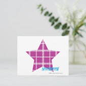 格子模様（紫） 3 ポストカード (スタンド正面)