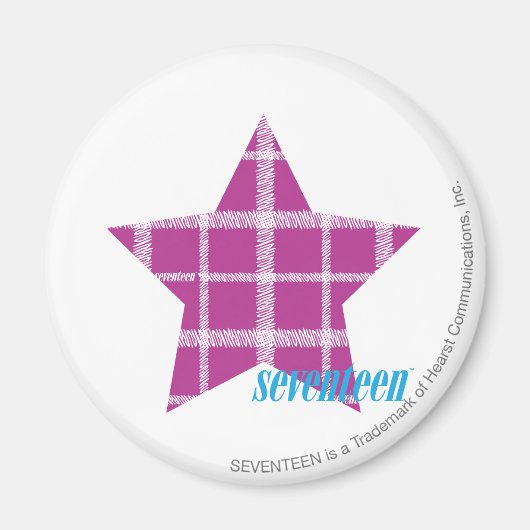 格子模様（紫） 3 マグネット (正面)