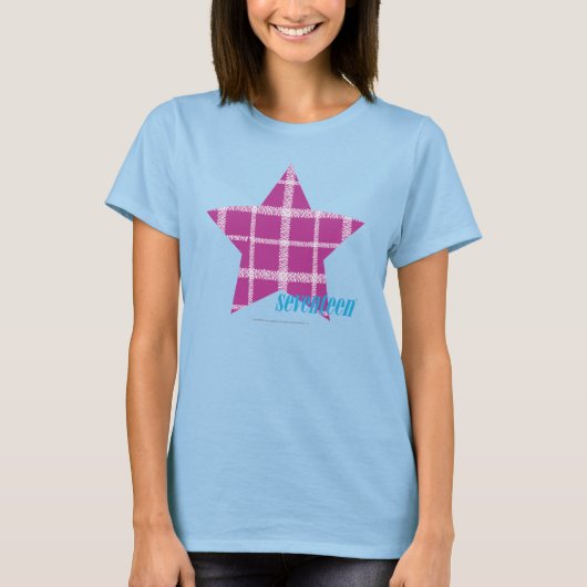 格子模様(紫) 3 Tシャツ (正面)