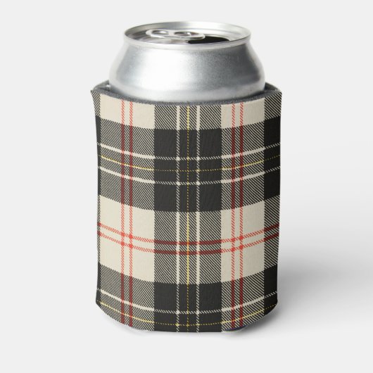 格子模様：赤 缶クーラー (缶裏面)