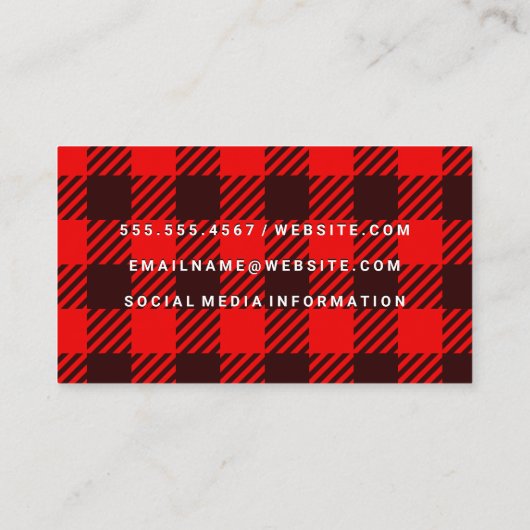 格子模様 | QRコード 名刺 (裏面)