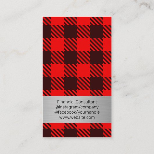 格子模様 | QRスキャン | 名刺 (裏面)