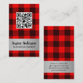 格子模様 | QRスキャン | 名刺 (正面/裏面)