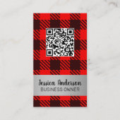 格子模様 | QRスキャン | 名刺 (正面)