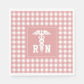 格子模様RN登録ナース卒業 スタンダードランチョンナプキン (正面)