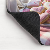 格子毛布のハート型クッキー マウスパッド (コーナー)