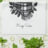 格子水カラードリンクファームハウスラテコーヒー キッチンタオル (折り畳み)