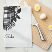 格子水カラードリンクファームハウスラテコーヒー キッチンタオル (四つ折り)