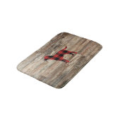 格子犬ラブラドール素朴木風呂マット バスマット (アングル)