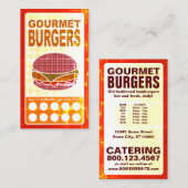 格子状のハンバーガー ロイヤリティカード (正面/裏面)