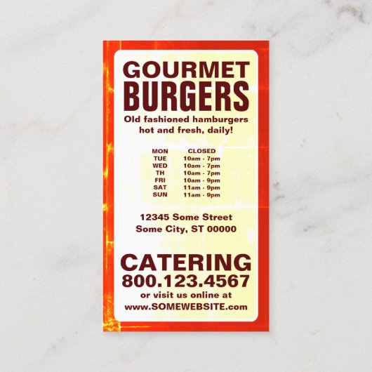 格子状のハンバーガー ロイヤリティカード (裏面)