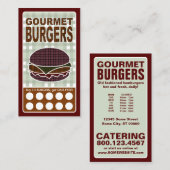 格子状のハンバーガー ロイヤリティカード (正面/裏面)