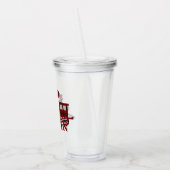 格子状のパーソナライズされた列車 アクリルタンブラー (左)