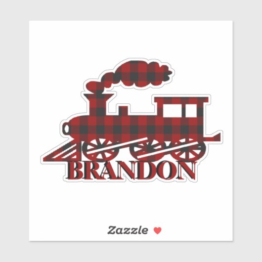 格子状のパーソナライズされた列車 シール (シート)