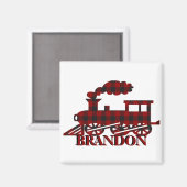 格子状のパーソナライズされた列車 マグネット (正面/裏面)