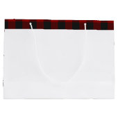 格子状のパーソナライズされた列車 ラージペーパーバッグ (裏面)