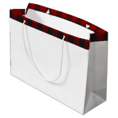 格子状のパーソナライズされた列車 ラージペーパーバッグ (裏面アングル)