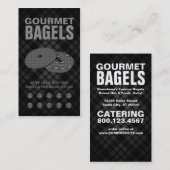 格子状のベーグルのパンチカード ロイヤリティカード (正面/裏面)