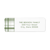 格子状の緑の白い戻りラベル ラベル (正面)