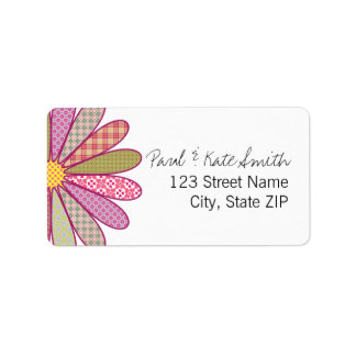 格子状の花 ラベル